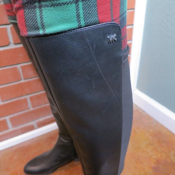 Michael Kors Bromley Black Leather/Stretchy Boot Sz 8M - Runs Narrow Across Foot - Picture 13 of 16
